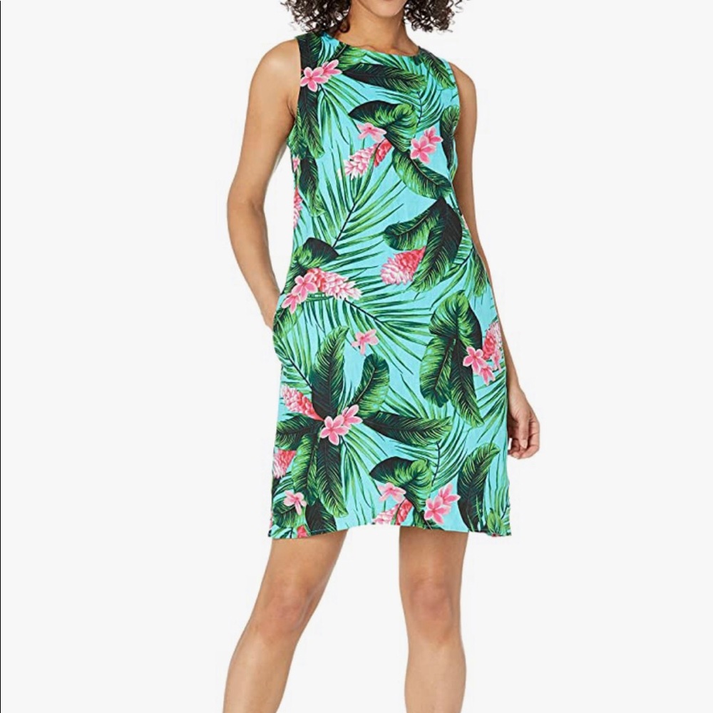 28 Palms Women's 100% Linen Tropical Print, NWOT